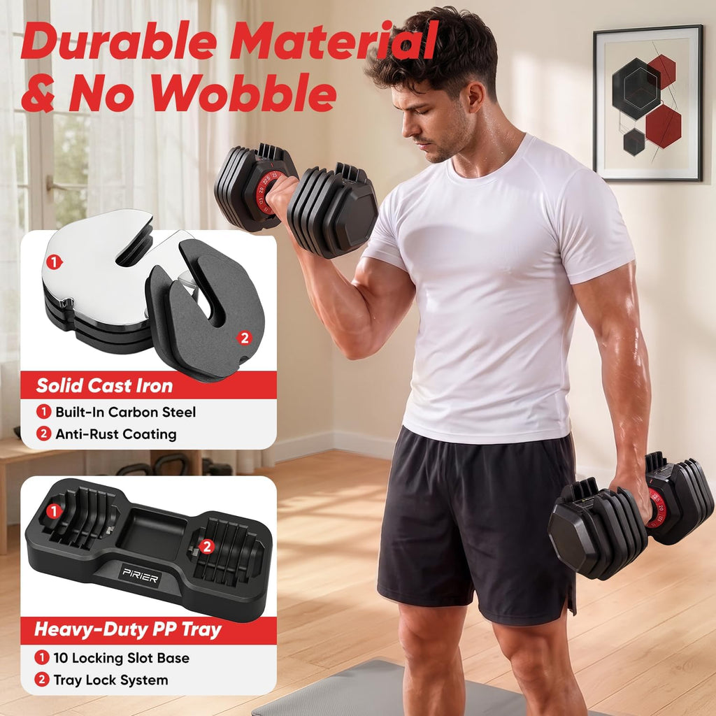PIRIER Adjustable Dumbbell Set