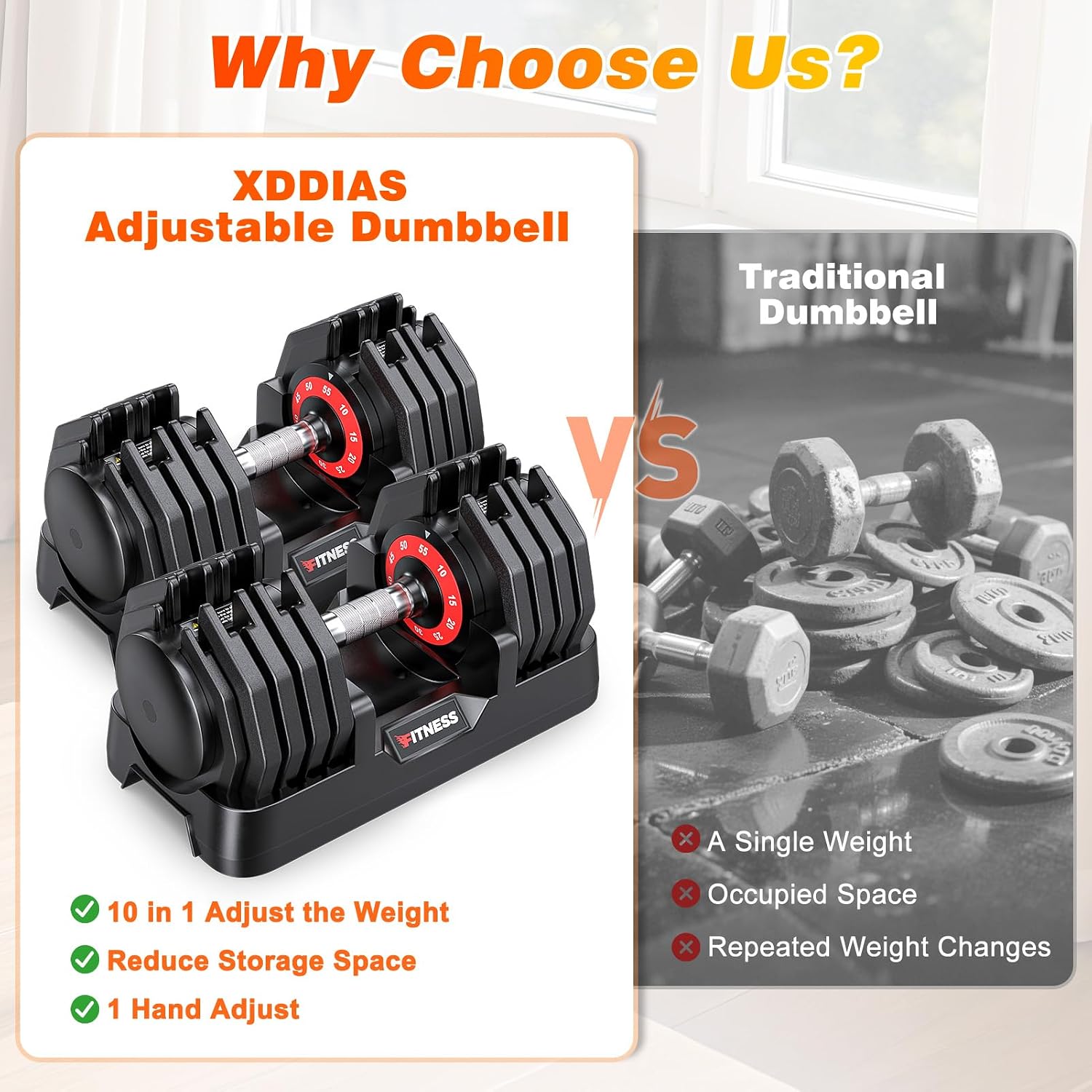 XDDIAS Adjustable Dumbbells Set of 2