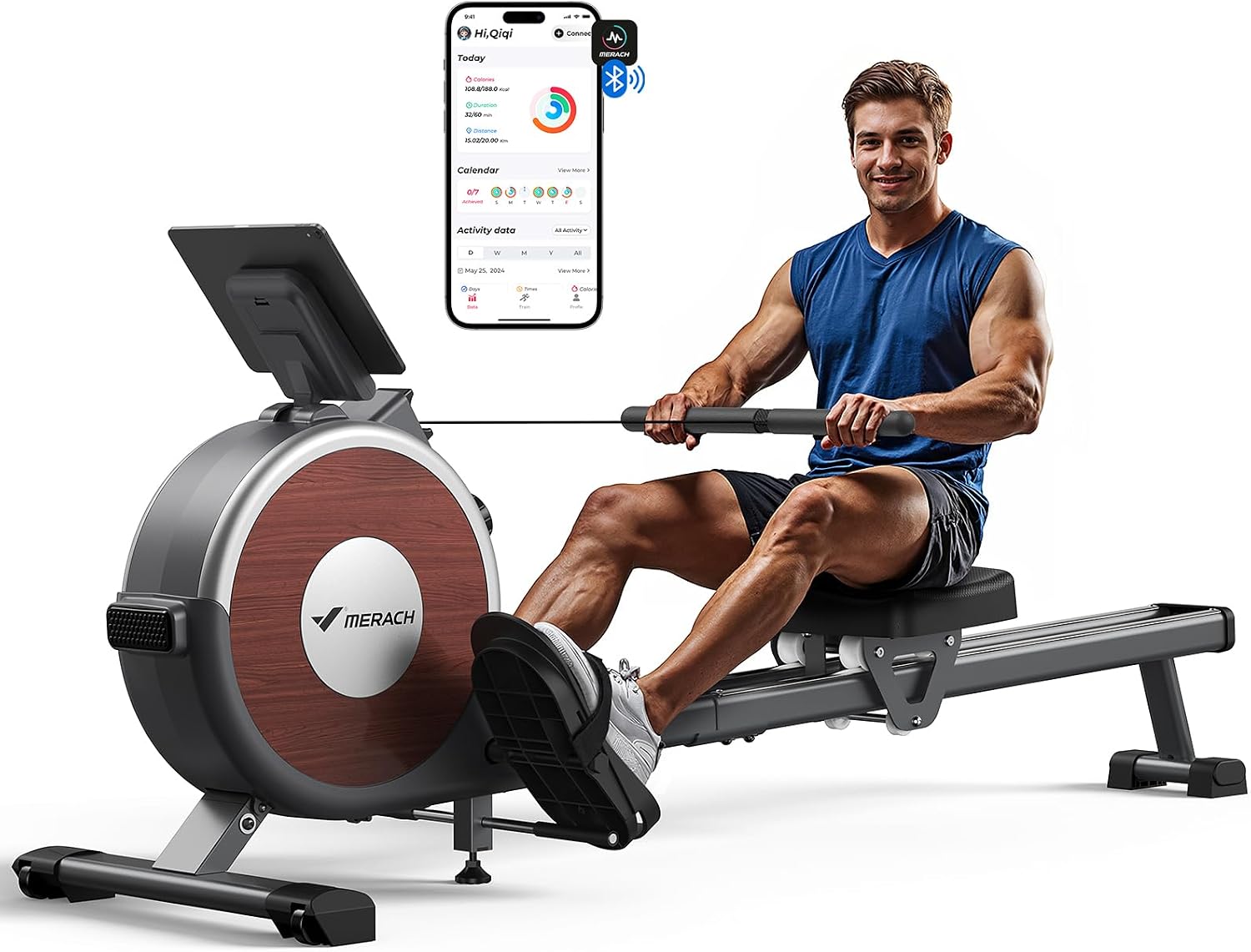 Magnetic Dual Slide Rail Rowing Machine