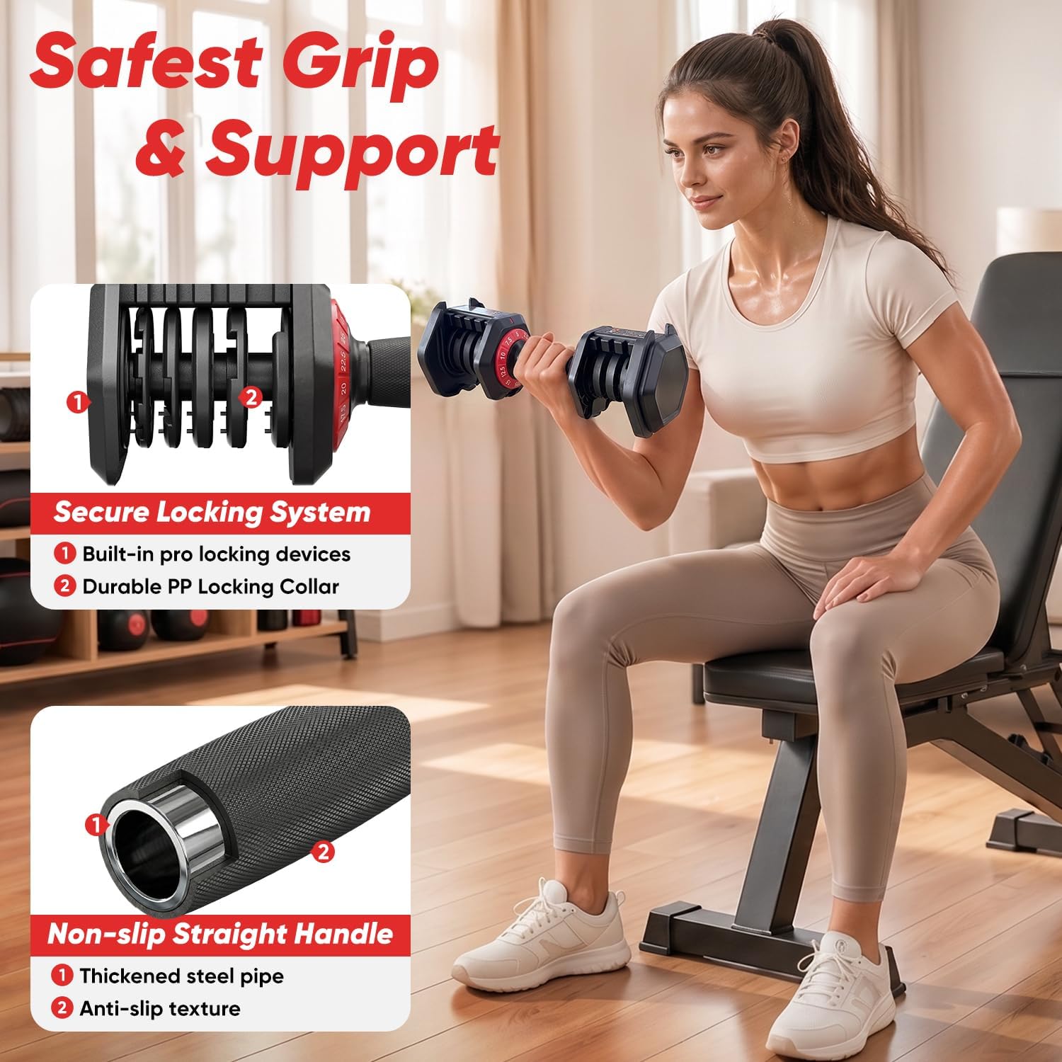 PIRIER Adjustable Dumbbell Set