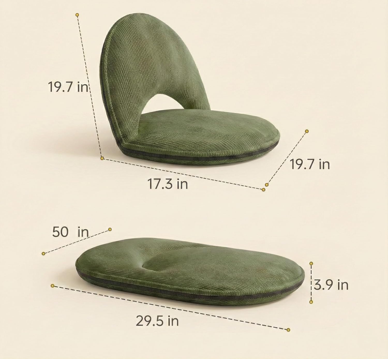 Foldable Floor Chair with Back Support