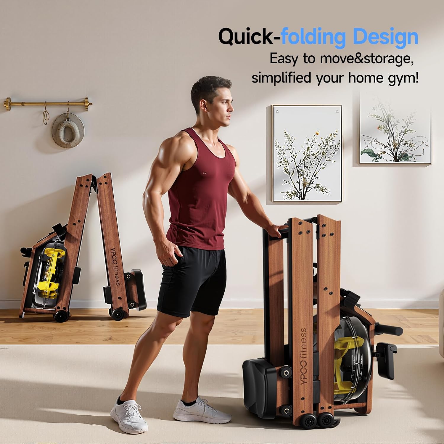 Foldable Magnetic Home Rowing Machine