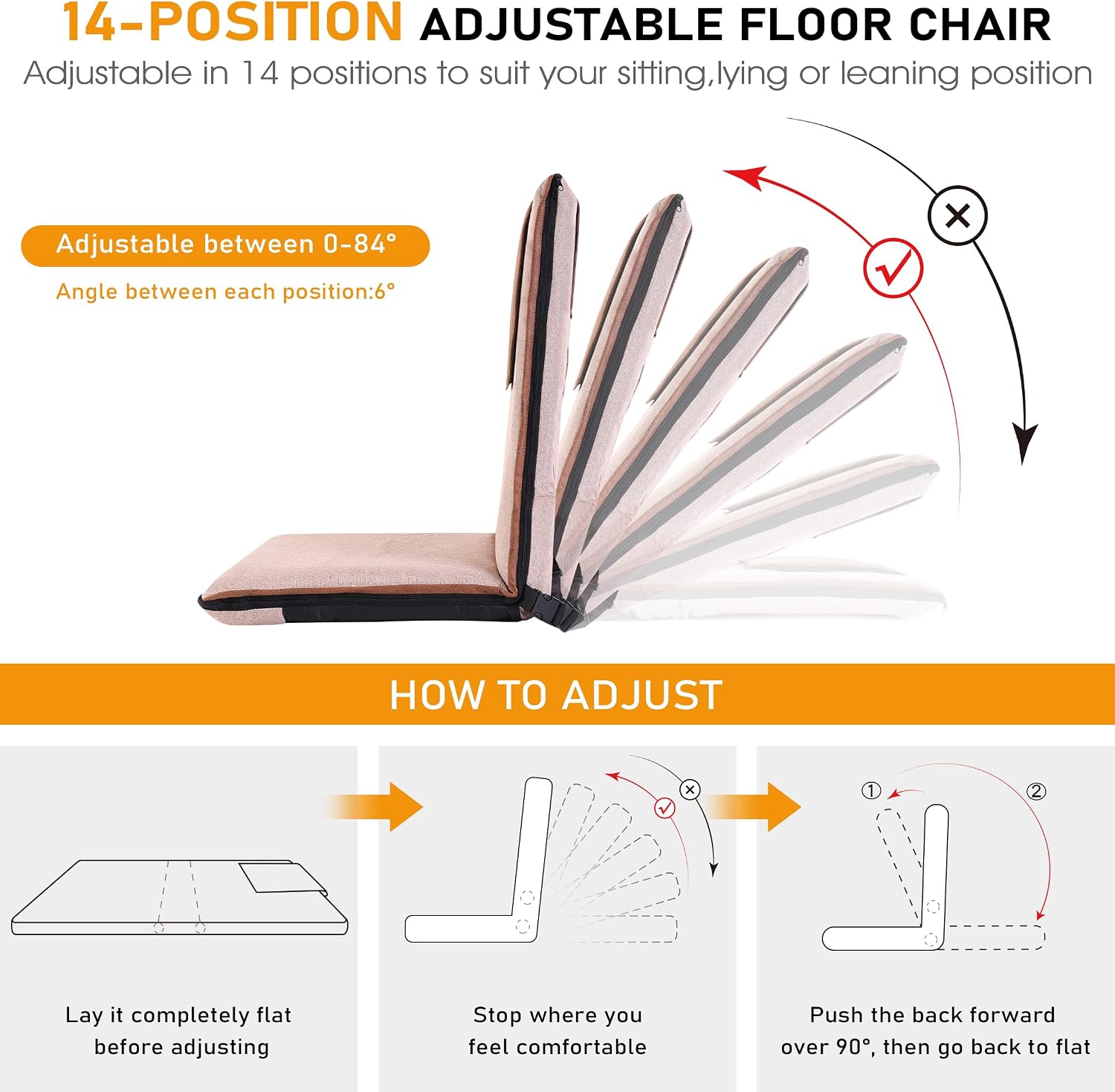 Floor Chair with Back Support