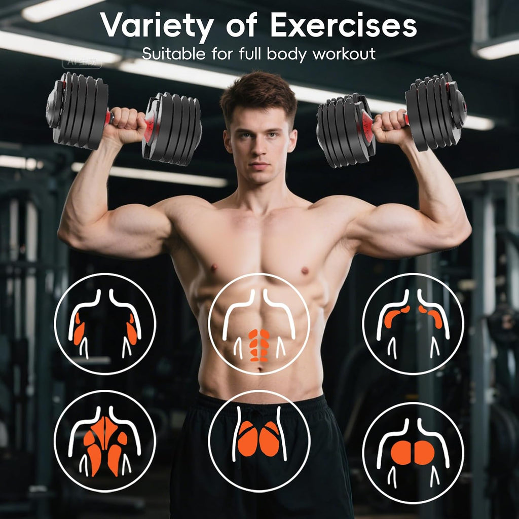 Upgraded Adjustable Dumbbell Set of 2