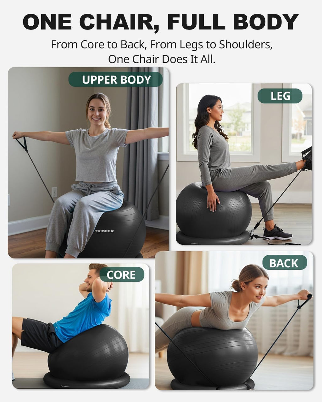 Trideer Exercise Ball Chair