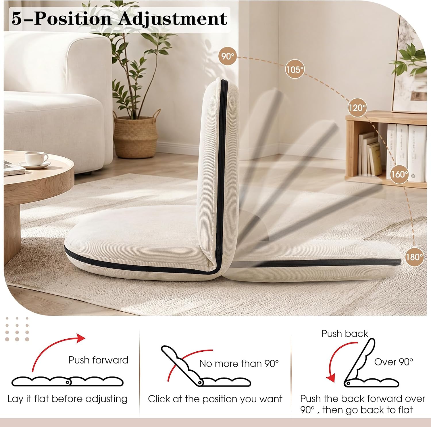 Xuhal Floor Chair with Back Support