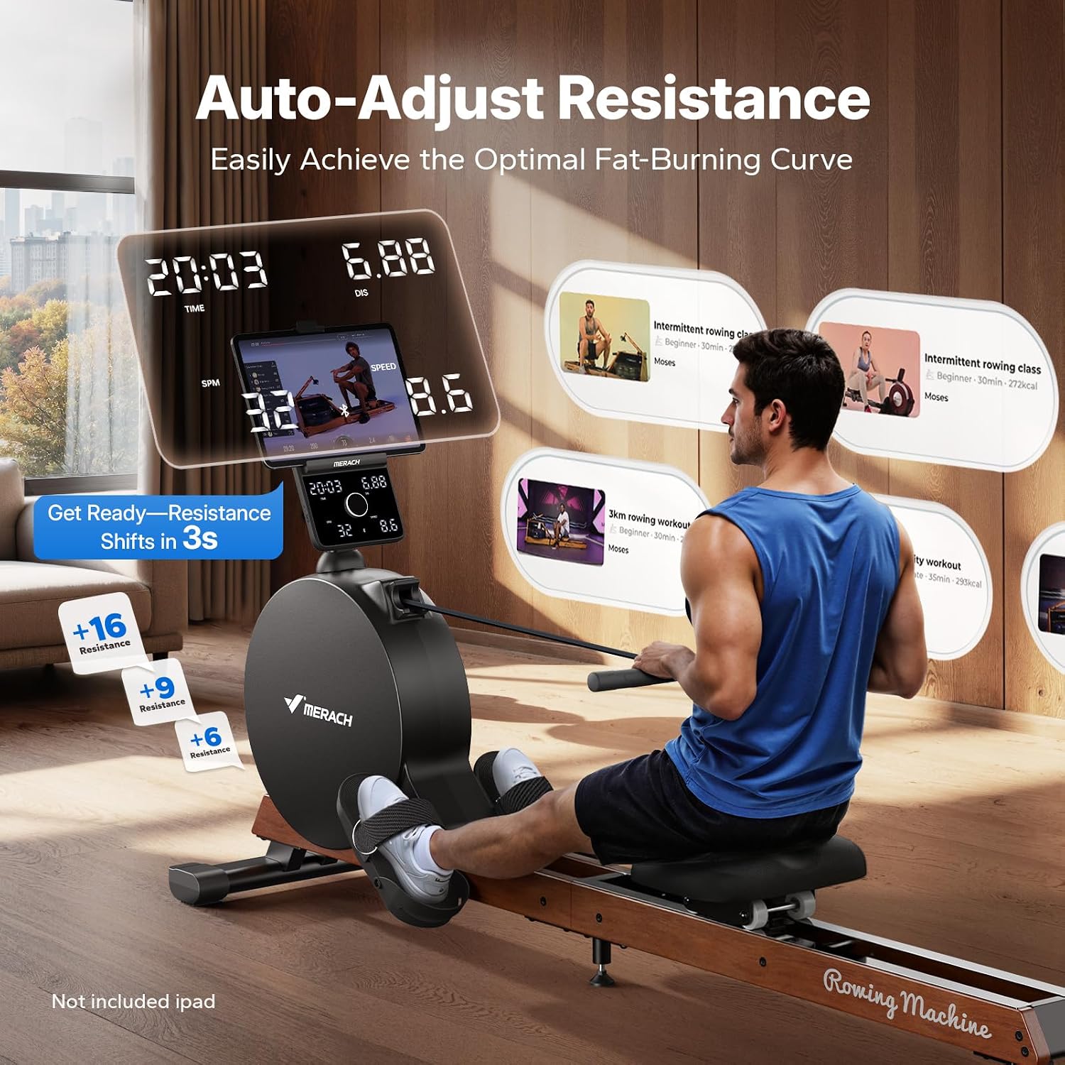 Pro-Grade Smart Magnetic Rowing Machine