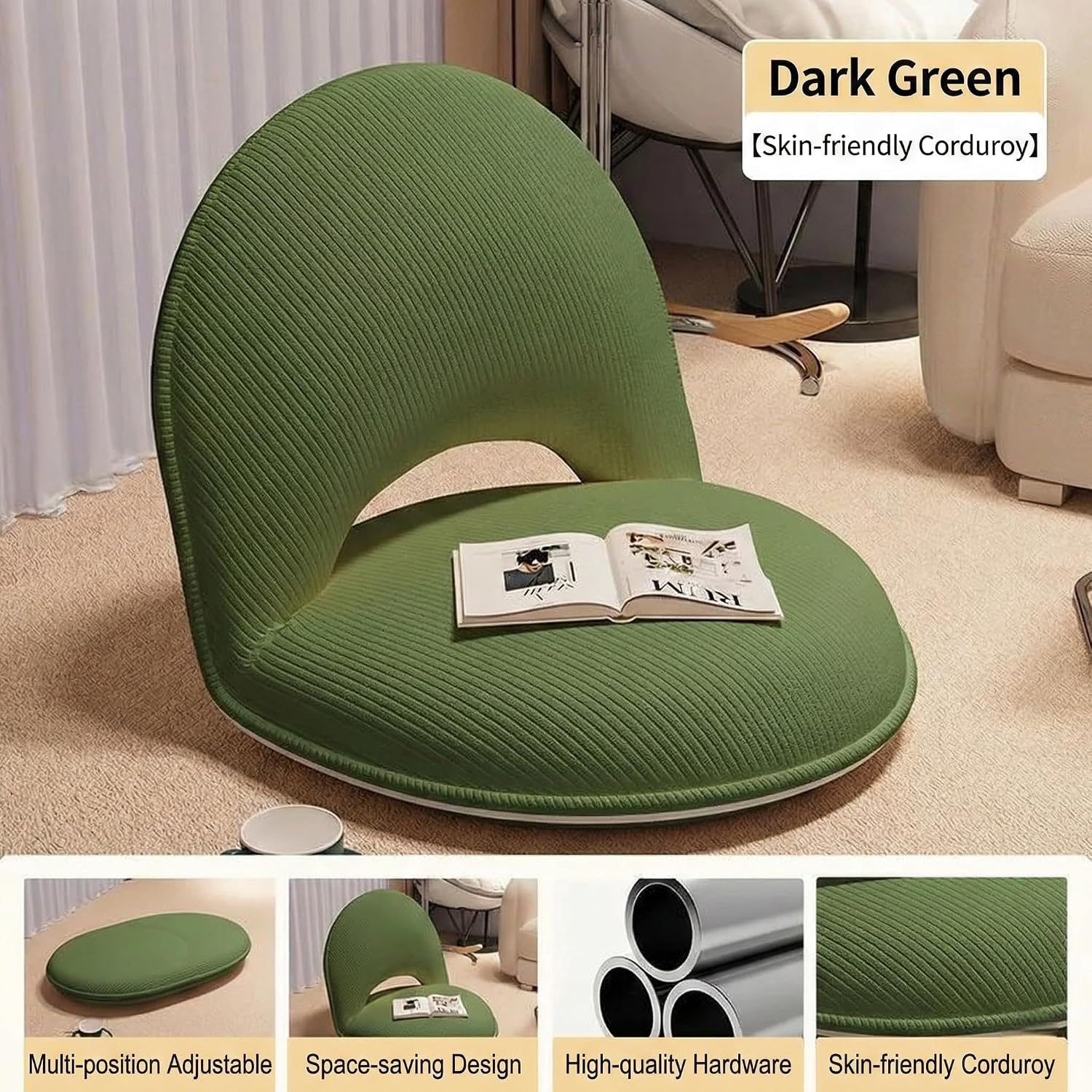 Foldable Floor Chair with Back Support