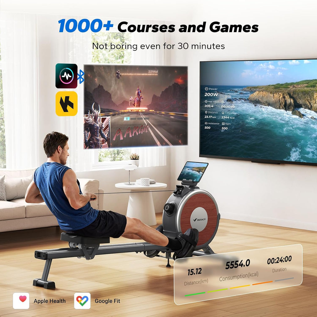 Magnetic Dual Slide Rail Rowing Machine