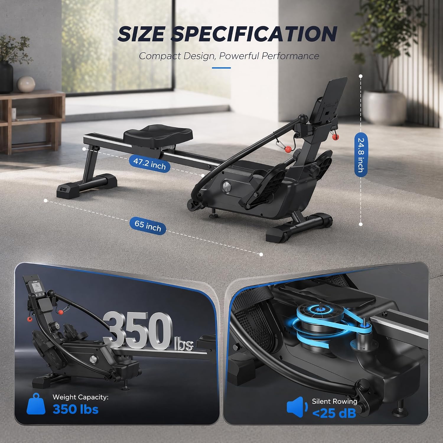 Magnetic Home Full-Body Rowing Machine