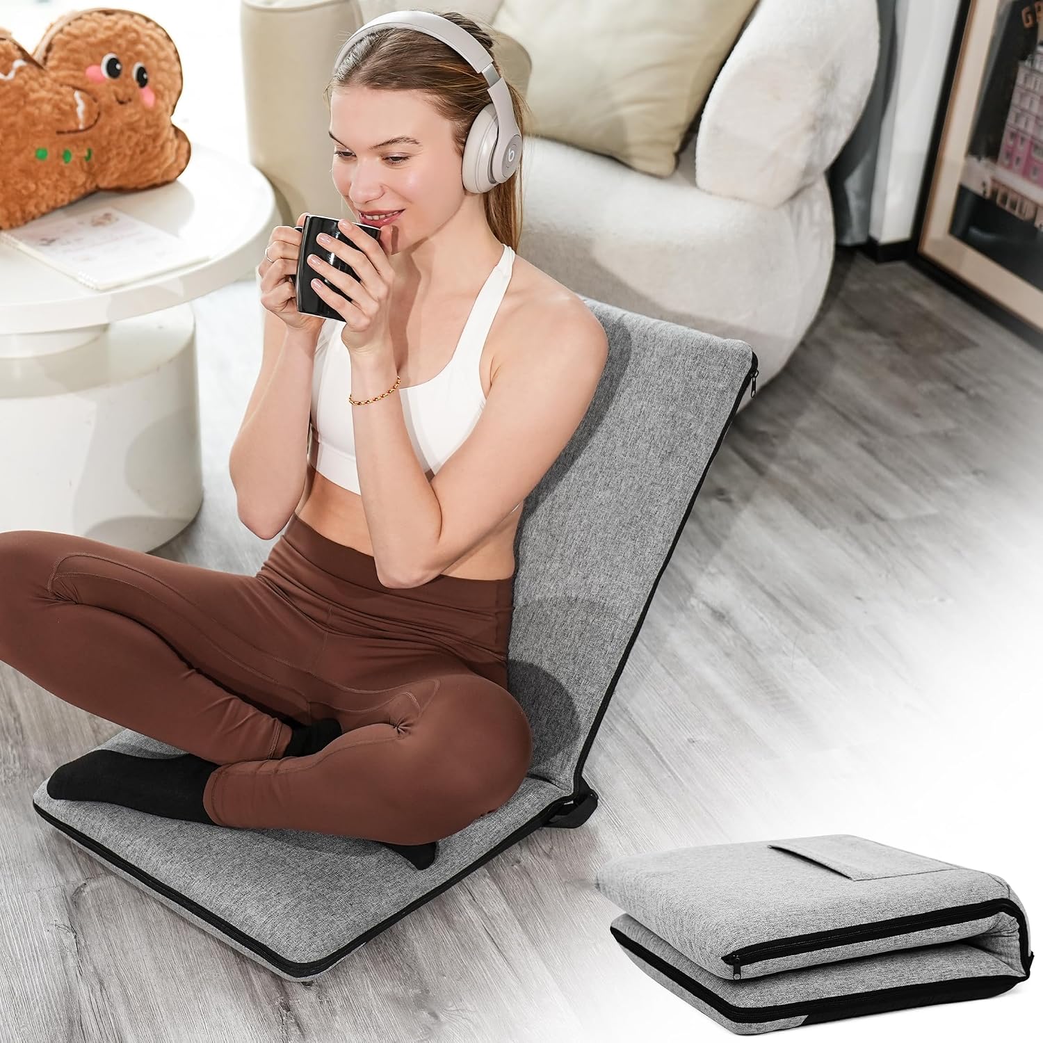 FASTMOMENT Floor Chair with Back Support
