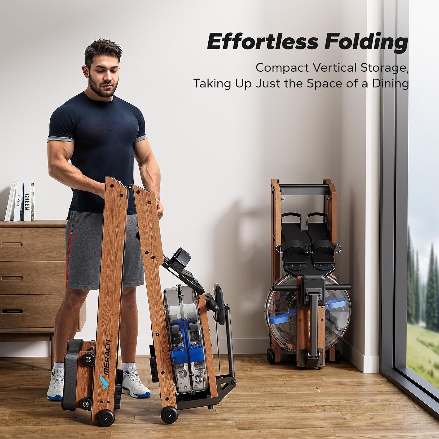 MERACH Foldable Water Rowing Machine