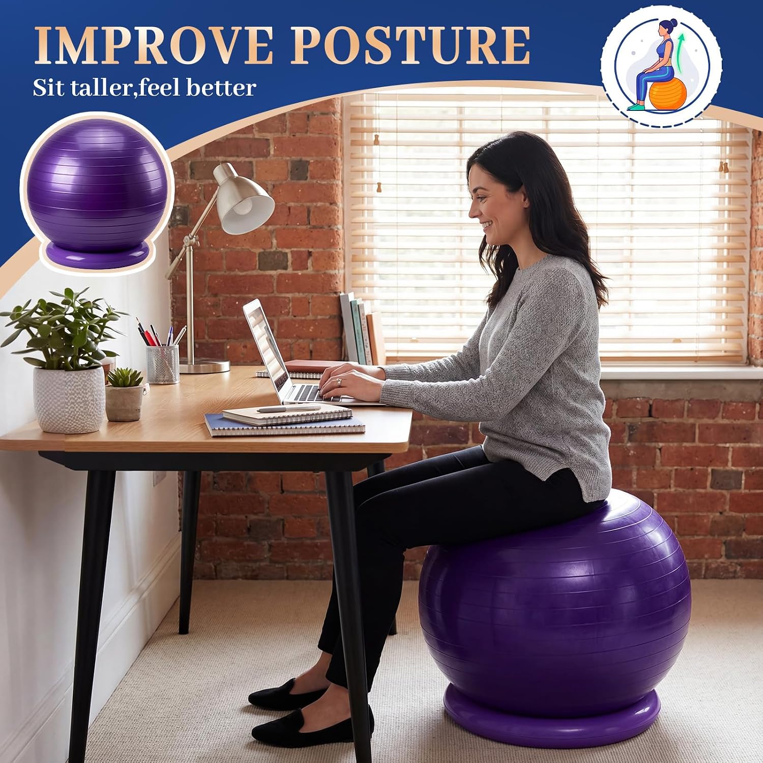 Jerify 3 Set Pilates Yoga Ball Chair