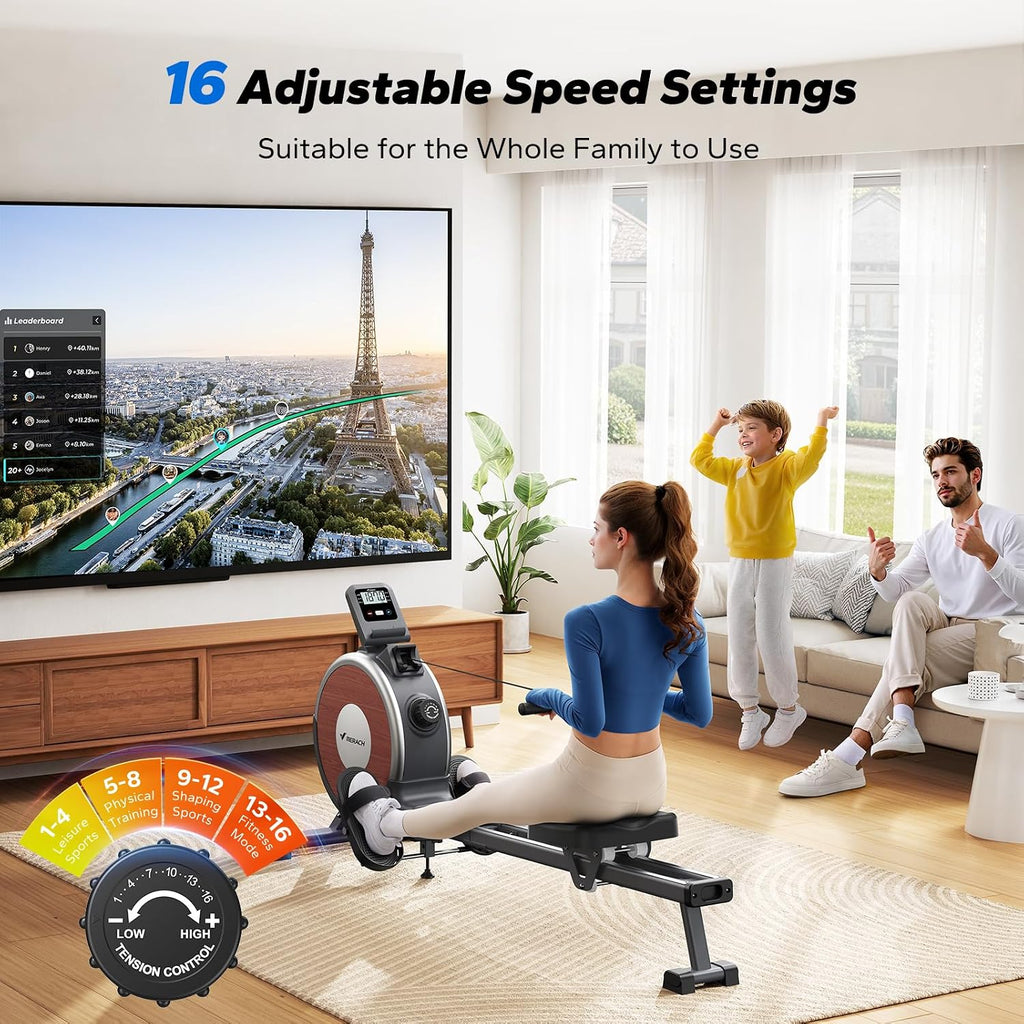 Magnetic Dual Slide Rail Rowing Machine