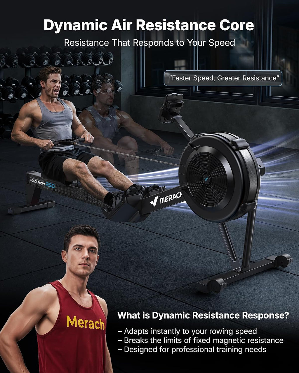 Professional Air Resistance Rowing Machine