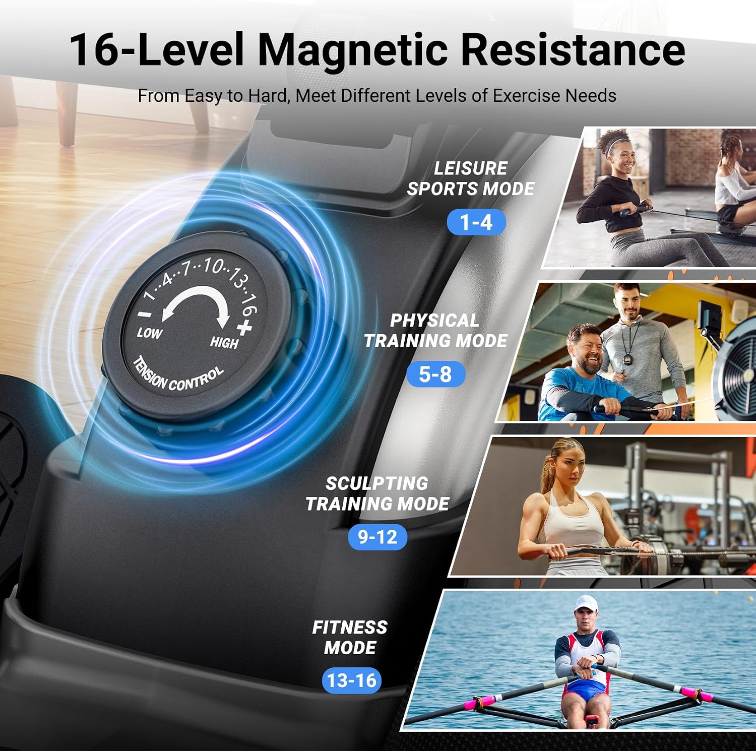 Dripex Upgraded Magnetic Home Rowing Machine