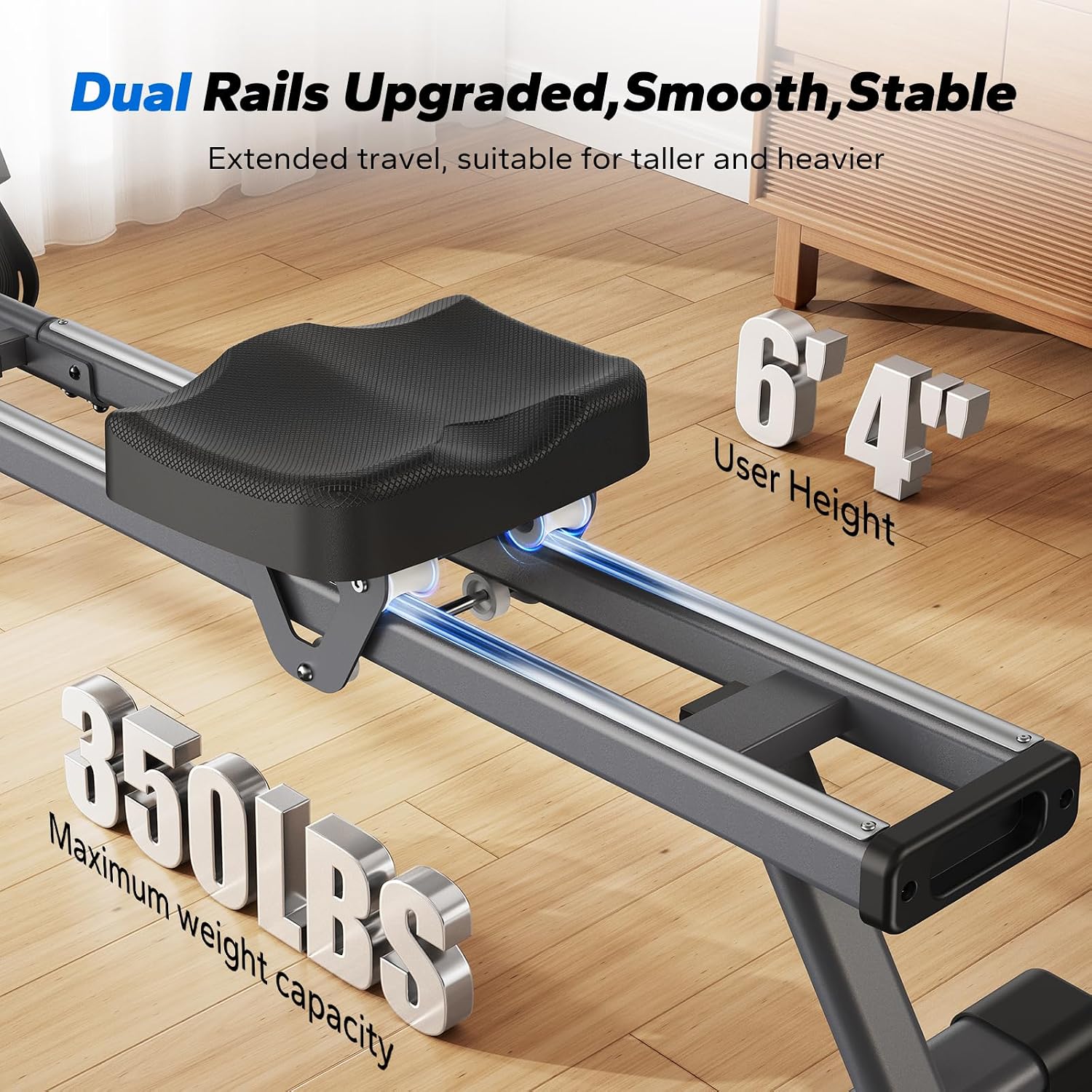 Magnetic Dual Slide Rail Rowing Machine