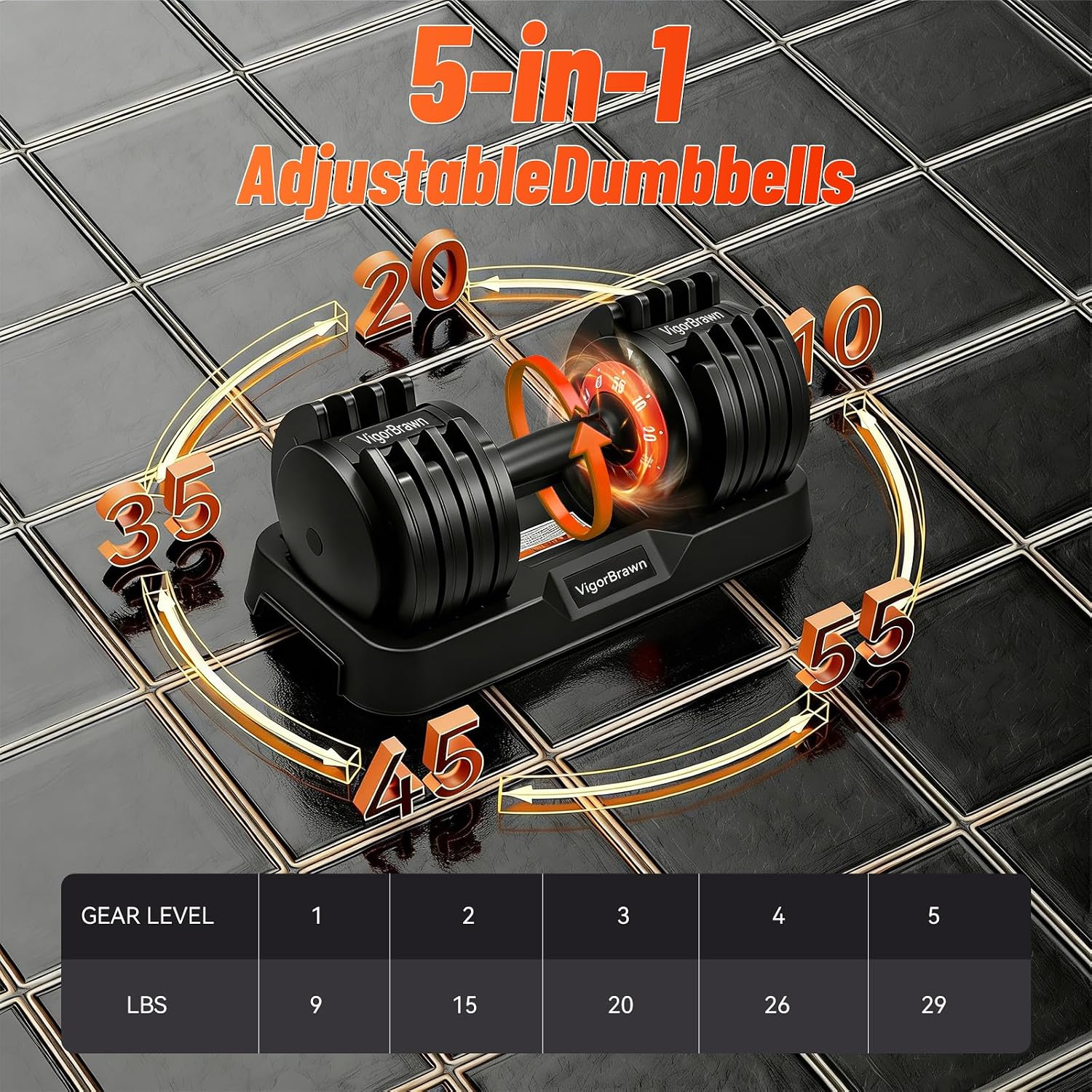Adjustable Dumbbell Set 2-in-1 Weights