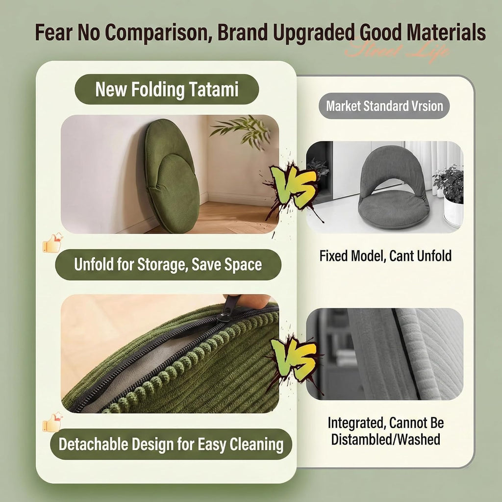 Foldable Floor Chair with Back Support