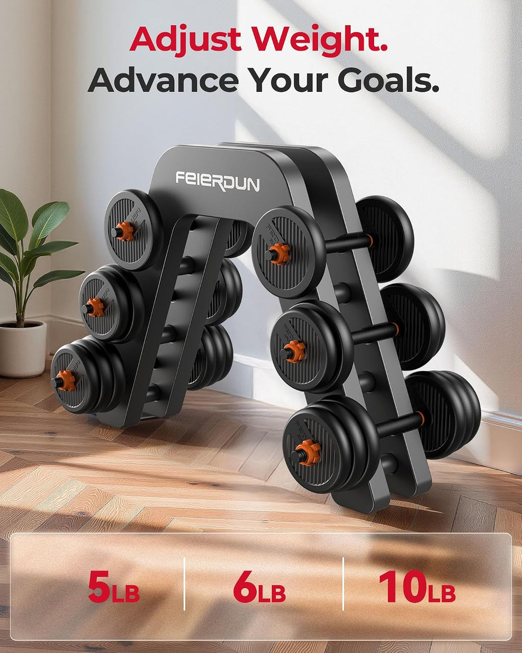 FEIERDUN DS2 5 In 1 Adjustable Dumbbells