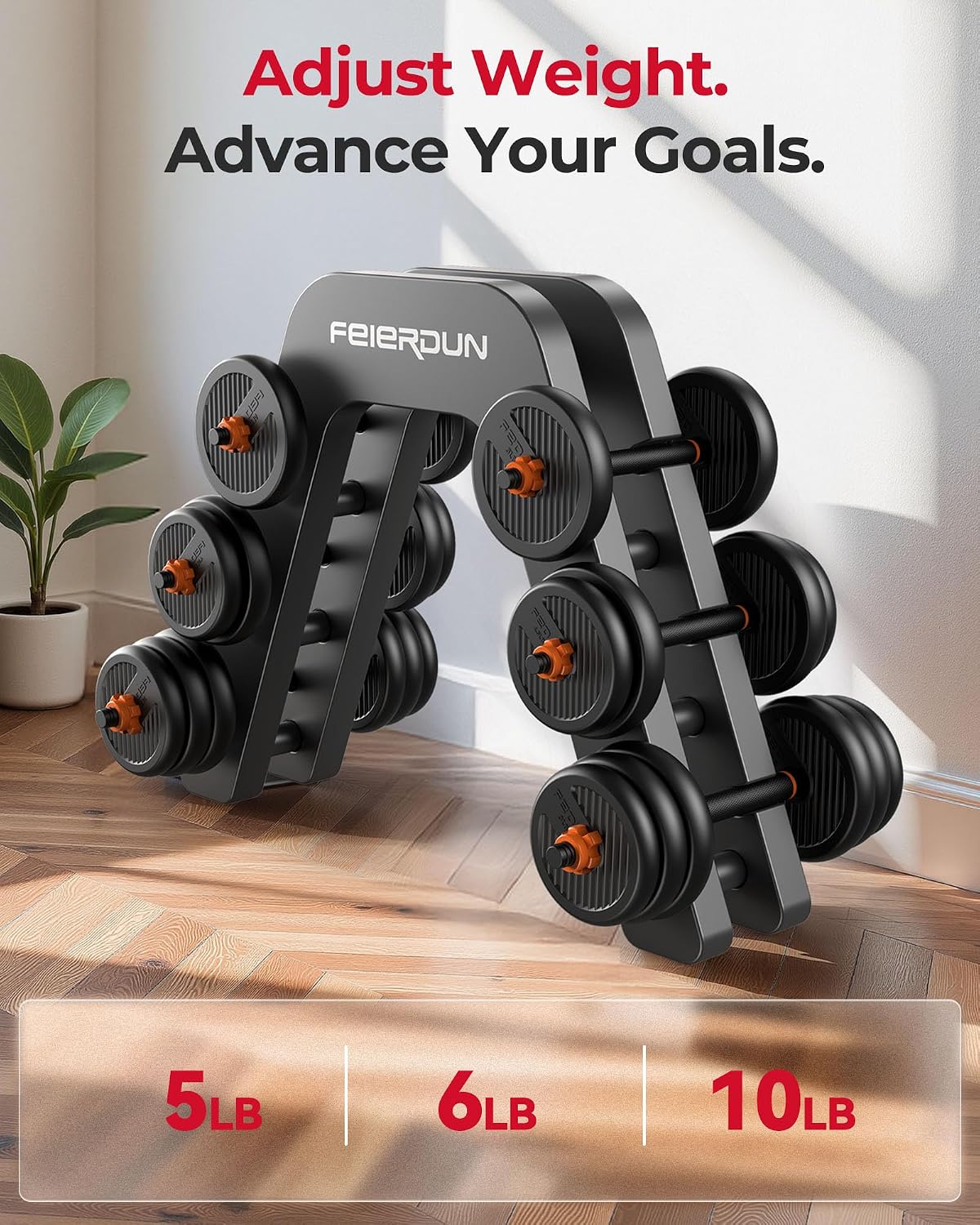 FEIERDUN DS2 5 In 1 Adjustable Dumbbells